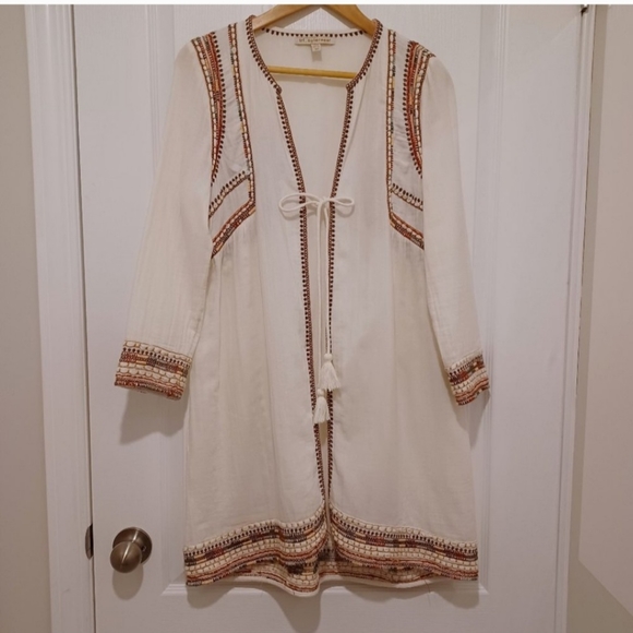 Zara Trafaluc Embroidered Boho Long Jacket - Picture 7 of 11